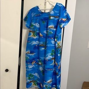 K’s Fashion Blue Hawaiian Dress